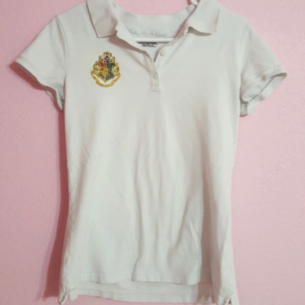 Collar White Aesthetic Hogwarts T Shirt